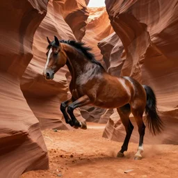 horse jumping canyon spirit style