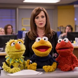 film still of!!! muppet muppet!!!!! pam beesly as a muppet muppet muppet as a muppet as a muppet in the tv show the office