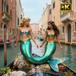 mermaids in venice, highly detailed, 4 k, hdr, award - winning, octane render, artstation