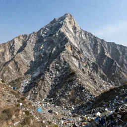 realistic photo of big mountains made of e waste pollution in future, very sharp focus, very hyper realistic, highly detailed, fantasy art station