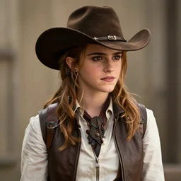 emma watson as a steampunk cowboy