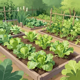 a beautiful vegetable garden that is easy to take care of, matte painting trending on artstation