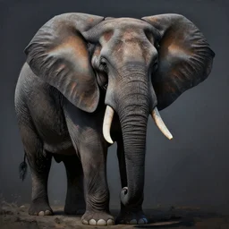 A extremely highly detailed majestic hi-res beautiful immaculate painting of a strong black african elephant by Jean-Michel Basquiat, 8k, high textures, hyper sharp, insanely detailed and intricate, super detailed, 8k HDR high quality quality