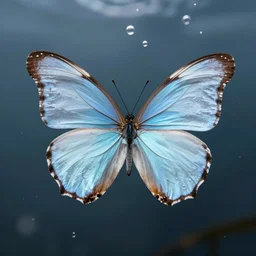 ethereal pale blue butterfly comercial hd underwater bubbles photography