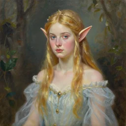 a beautiful elf princess, oil painting, by laura sava and julie bell