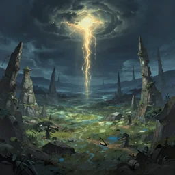 exobiome soul fracture pixiv scenery art, atmospheric fantasy world
