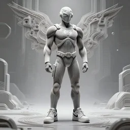 portrait of a superhero made of highly detailed nike sneakers, full body portrait, well lit, intricate abstract. cyberpunk, intricate artwork, by tooth wu, wlop, beeple. octane render, trending on artstation, greg rutkowski very coherent symmetrical artwork. cinematic, hyper realism, high detail, octane render, 8 k, minimalistic, hyperrealistic surrealism, award winning masterpiece with incredible details, a surreal vaporwave liminal space, highly detailed, trending on artstation