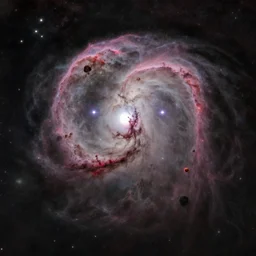 a head - shaped! nebula with stars for eyes