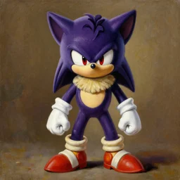 knuckles the echidna, oil painting