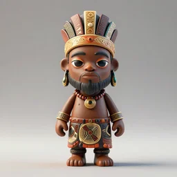 african tribal chief vinyl art toy, detailed product photo, 3 d render,
