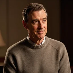 mr rogers, wearing a sweater, sensual, romantic, dreamy, intricate, hyper detailed, accent lighting, dramatic light, 4 k octane render