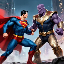 superman fighting thanos