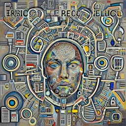 artificial intelligence drawing a painting, trending on artstation