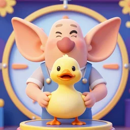 tv show bald contestant with giant ears winning a duck on tv show wheel or no wheel