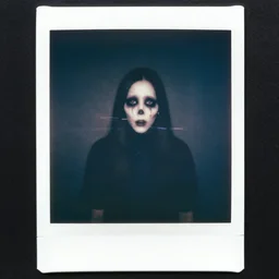photograph of a glitch, scary, uncanny, shot on polaroid
