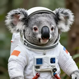 koala wearing a spacesuit