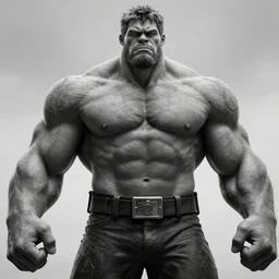 overly muscular giant superhuman gigachad, grayscale, epic, cinematic, award - winning, sharp focus