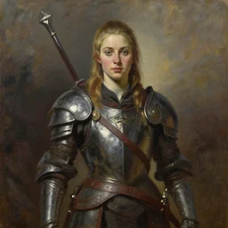 warrior female, oil on canvas, by jesper ejsing