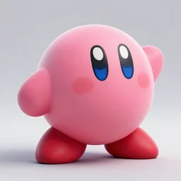 photorealistic kirby render, realistic texture, scary