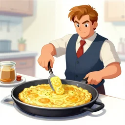 Senator Armstrong from Metal Gear Rising making the mother of all omlettes, ingame art