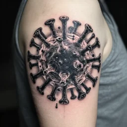 Tattoo completely new Concept stencil of a virus, amazing!!!!