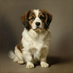 painting of cute dog, full size, in style of peter paul rubens, photorealistic
