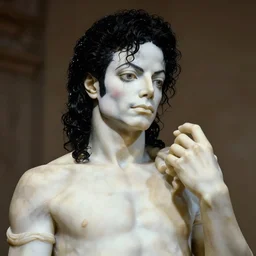 michael jackson as marble statue by michaelangelo, high lights, 4 k, high detailed photography, 5 0 mm lens, depth of field, cinematic