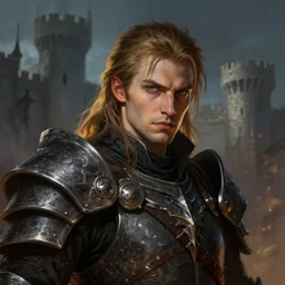 dungeons and dragons warrior character closeup portrait, dramatic light, castle background, 2 0 0 mm focal length, painted by stanley lau, painted by greg rutkowski, painted by stanley artgerm, digital art, trending on artstation