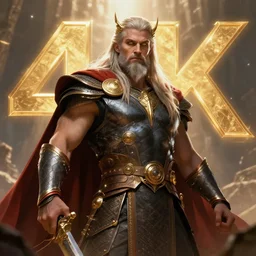 The asgardian one-eyed god Odin, 4k, artstation, cgsociety, award-winning, masterpiece, stunning, beautiful, glorious, powerful, fantasy art by Sharandula