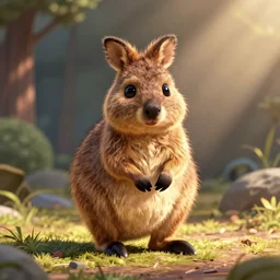 a cute animated quokka in the style of dr Seuss