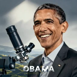 electron microscope photograph of barack obama smiling