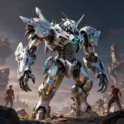 sawtooth machine mecha animal beast robot of horizon forbidden west horizon zero dawn bioluminiscence global illumination ray tracing hdr fanart arstation by sung choi and eric pfeiffer and gabriel garza and casper konefal