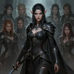 dark elf princess, highly detailed, d & d, fantasy, highly detailed, digital painting, trending on artstation, concept art, sharp focus, illustration, art by artgerm and greg rutkowski and fuji choko and viktoria gavrilenko and hoang lap