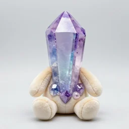 a detailed well made handmade plush soft sculpture of a crystal.