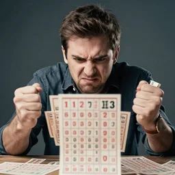 angry man losing the lottery