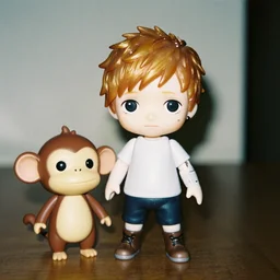 ed sheeran as nendoroid with amonkey as nendoroid, kodak film