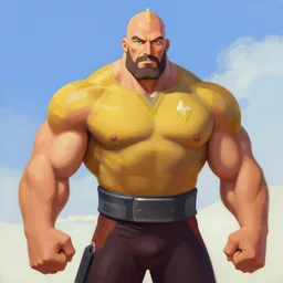 greg manchess portrait painting of highly muscular power lifter jean luc picard as overwatch character, medium shot, organic painting, sunny day, matte painting, bold shapes, hard edges, by huang guangjian, gil elvgren, ruan jia, greg rutkowski, gaston bussiere