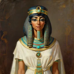 egyptian woman tan skin, priestess, cleric robes, turquoise jewelry, art style frederick mccubbin, and donato giancola, digital art, ambient lighting, establishing shot
