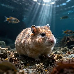 underwater video footage of hamster fish.