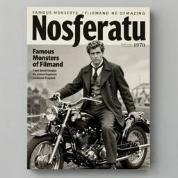 Nosferatu cover of  Famous Monsters of Filmland magazine, 1970 in the style of Basil Gogos