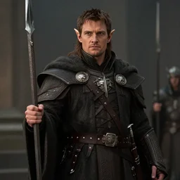 cinematic film still of a warhammer high elf henry cavill with elf ears dressed as a loremaster of hoeth in [ warhammer ] fantasy movie