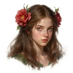 young flower witch, d & d, fantasy, portrait, highly detailed, headshot, digital painting, trending on artstation, concept art, sharp focus, illustration, art by artgerm and greg rutkowski and magali villeneuve