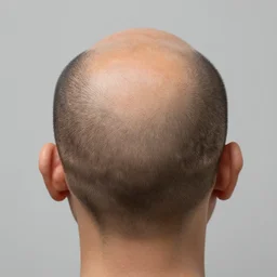 a person with a flat head