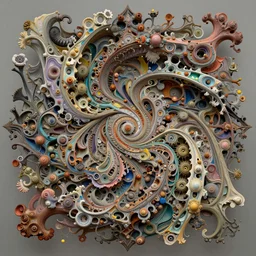 an abstract, swirling, elaborate recursive large and decaying array of beauty, painted by agnes cecile as featured on conceptartworld 3 d, surreal ramifications, 8 k