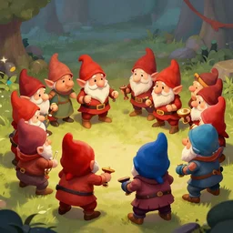 a red team for gnomes and a blue team for dwarves bar fight trending on artstation
