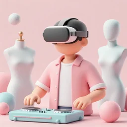 3d matte render, VR goggles, mannequins, dj rave party, Hsiao-Ron Cheng, pastel colors, hyper-realism, pastel, polkadots, minimal, simplistic, amazing composition, vaporwave, wow, Gertrude Abercrombie, Beeple, minimalistic graffiti masterpiece, minimalism, 3d abstract render overlayed, black background, psychedelic therapy, trending on ArtStation, ink splatters, pen lines, incredible detail, creative, positive energy, happy, unique, negative space, pure imagination painted by artgerm