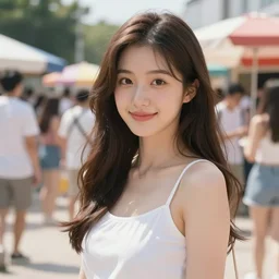 realistic beautiful gorgeous natural cute girl summer party art drawn full HD 4K highest quality in artstyle by professional artists WLOP, Taejune Kim, yan gisuka, JeonSeok Lee, artgerm, Ross draws, Zeronis, Chengwei Pan on Artstation