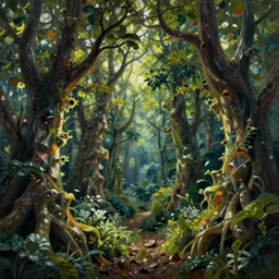 a painting of a glossy fractal forest. Trending on deviantart.