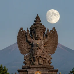 supermoon over garuda wisnu kencana monument