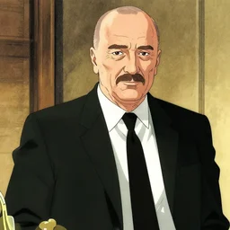 saul goodman in the style of yoshitaka amano